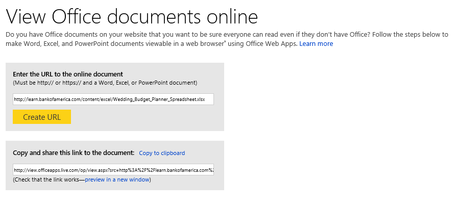 How to view Office documents in a browser. 